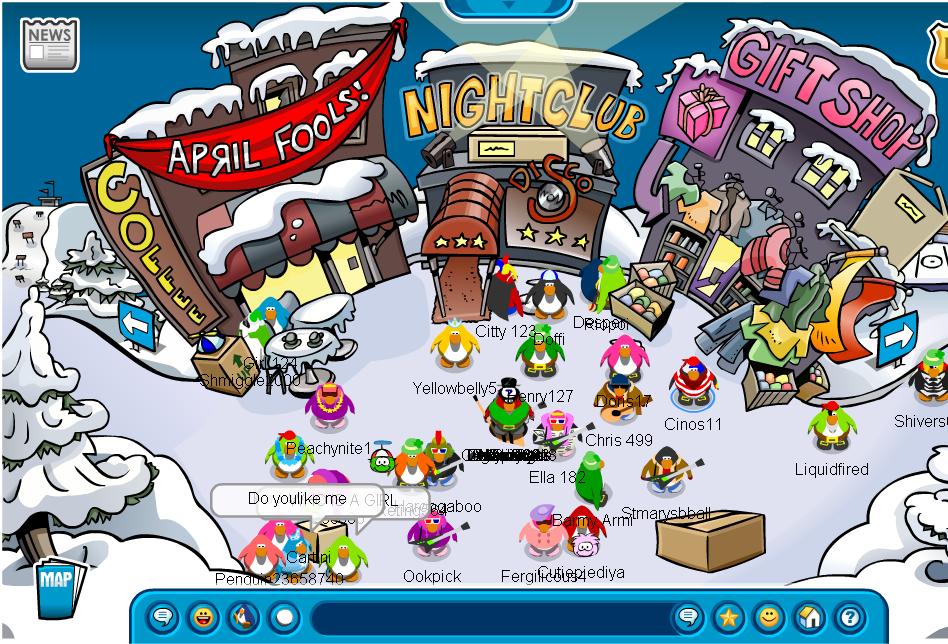 Resultado de imagen para april fools party 2007 club penguin