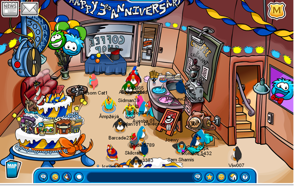 Resultado de imagen para 3er anniversary party 2008 club penguin